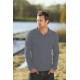Men's Long Sleeve Polo 170-180 heather grey